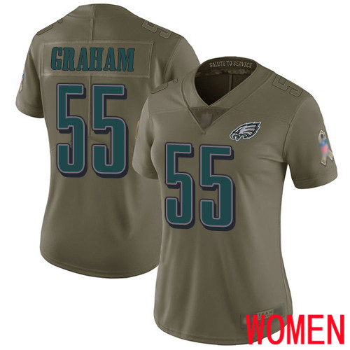 Women Philadelphia Eagles #55 Brandon Graham Limited Olive 2017 Salute to Service Football NFL Jersey->women nfl jersey->Women Jersey